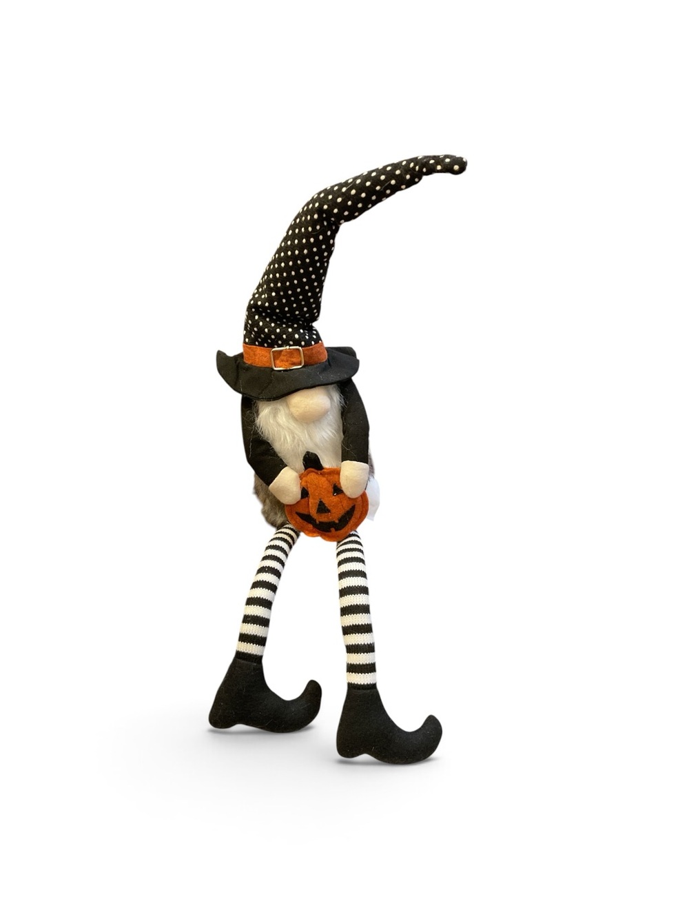 Festive Halloween Gnome Doorstep Decor - Black & Orange - Picture 2 of 7